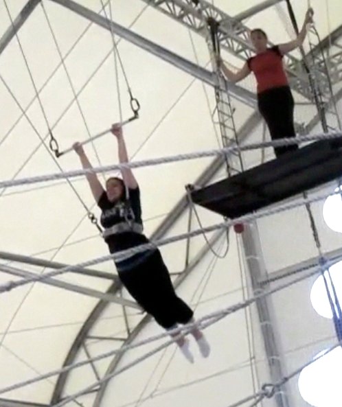 michelle first trapeze swing omg